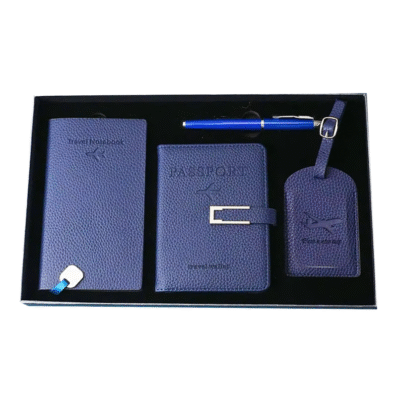 Travel Gift Set with Notepad, Luggage Tag & Passport Holder