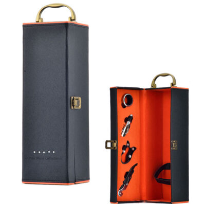 Fancy Faux Leather Wine Travel Gift Box