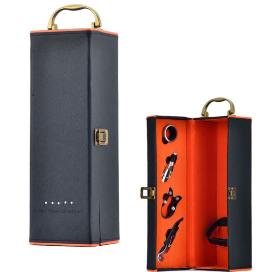 Fancy Faux Leather Wine Travel Gift Box