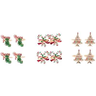 Set of 4 Festive Napkin Rings