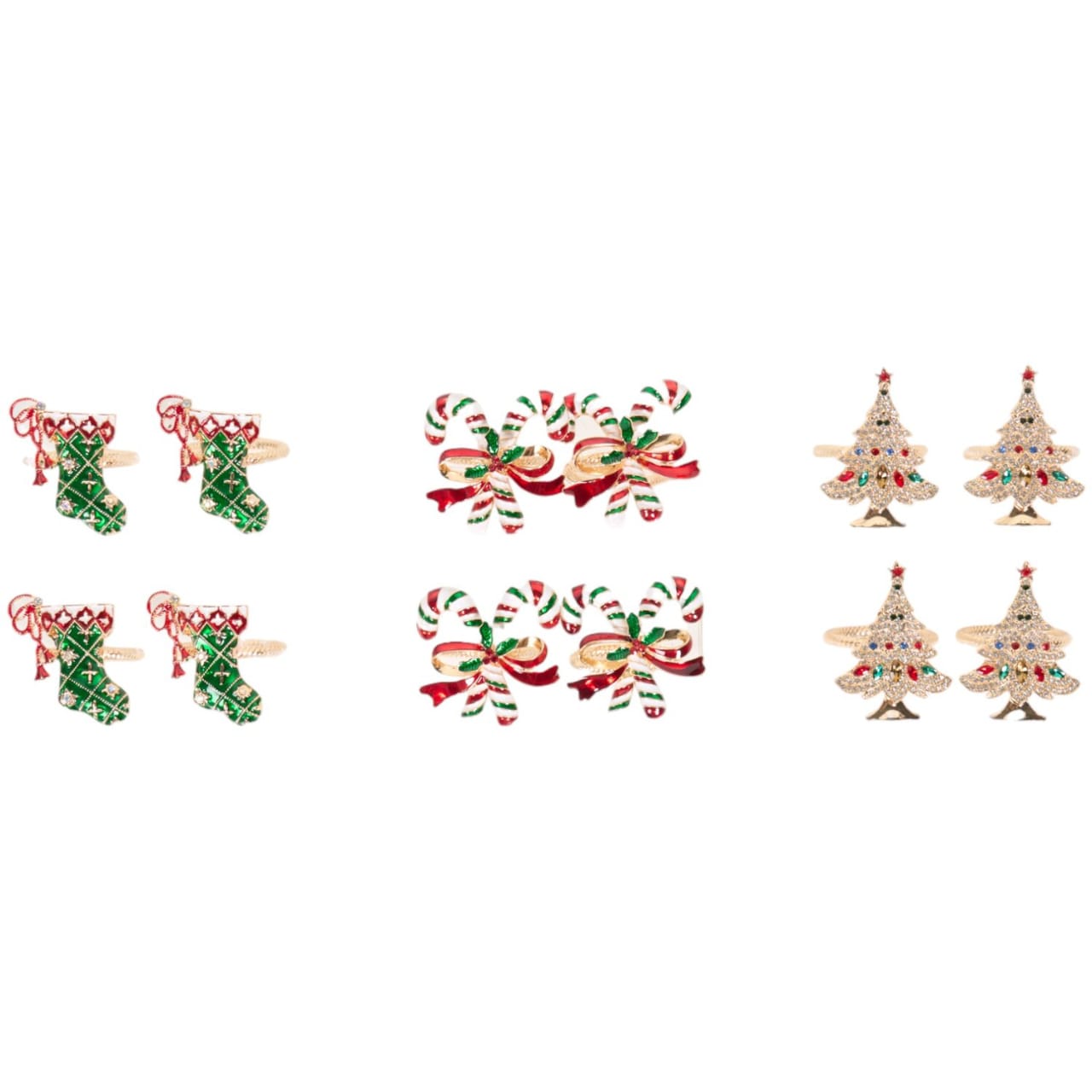 Set of 4 Festive Napkin Rings