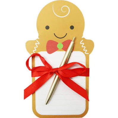 Gingerbread Notepad with Pen Set - Brown